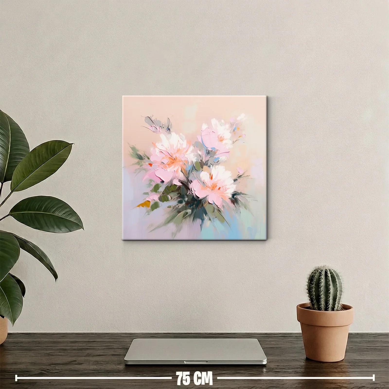 Cuadro floral con tonos pastel y pinceladas suaves — miniatura 2
