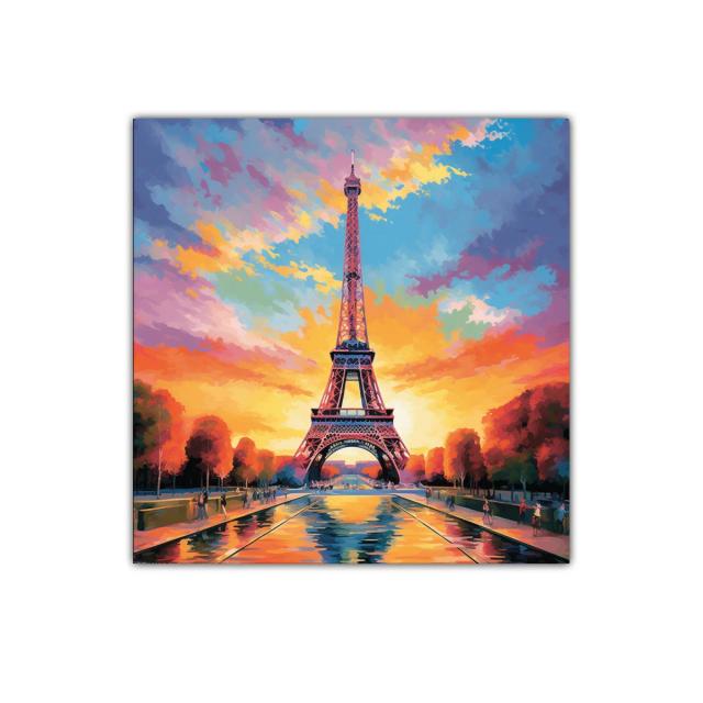 Atardecer vibrante en la torre de París