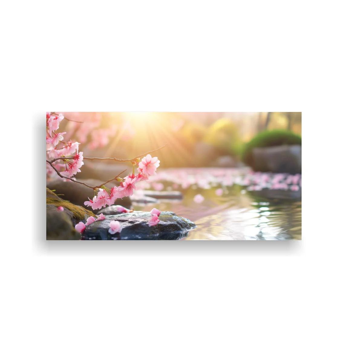 Cuadro flores de cerezo sobre estanque — imagen principal