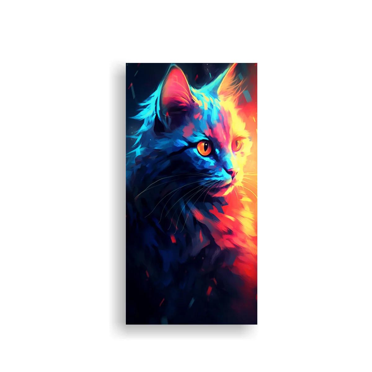 Cuadro gato de perfil con ojo brillante
