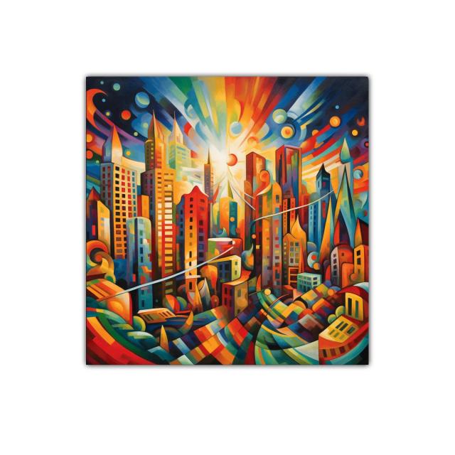 Explosión colorida de una ciudad futurista vibrante