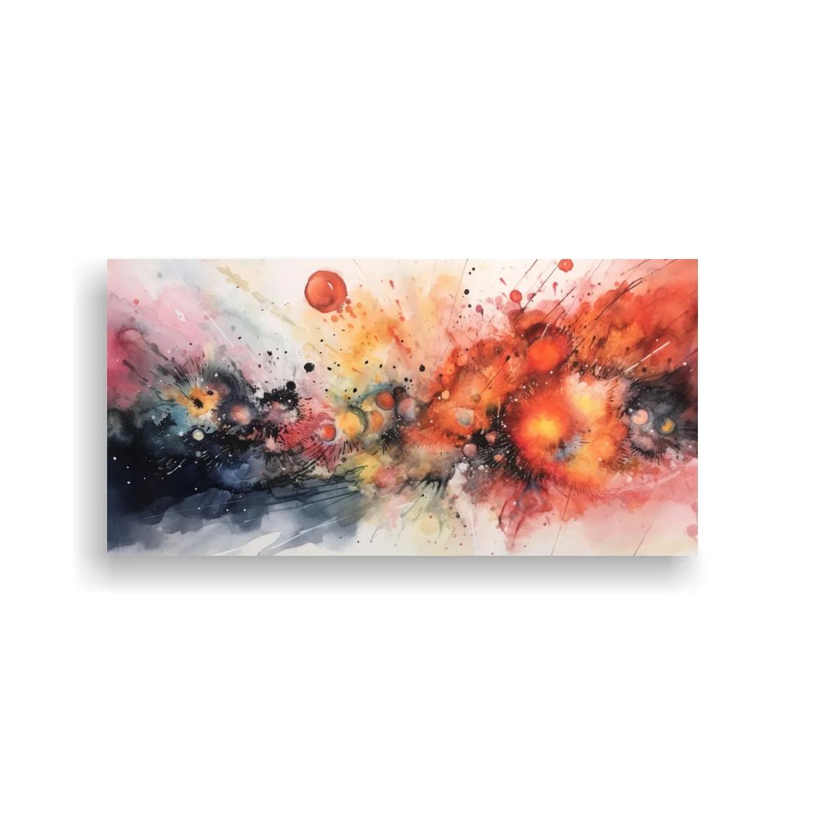 Cuadro explosión abstracta en tonos rojos y naranjas — imagen principal