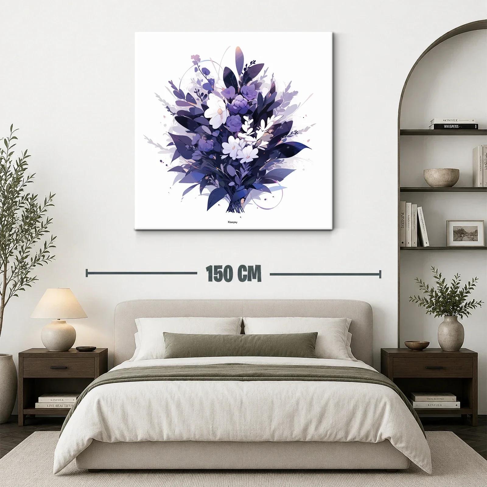 Elegante ramo floral en tonos violetas y blancos — miniatura 3