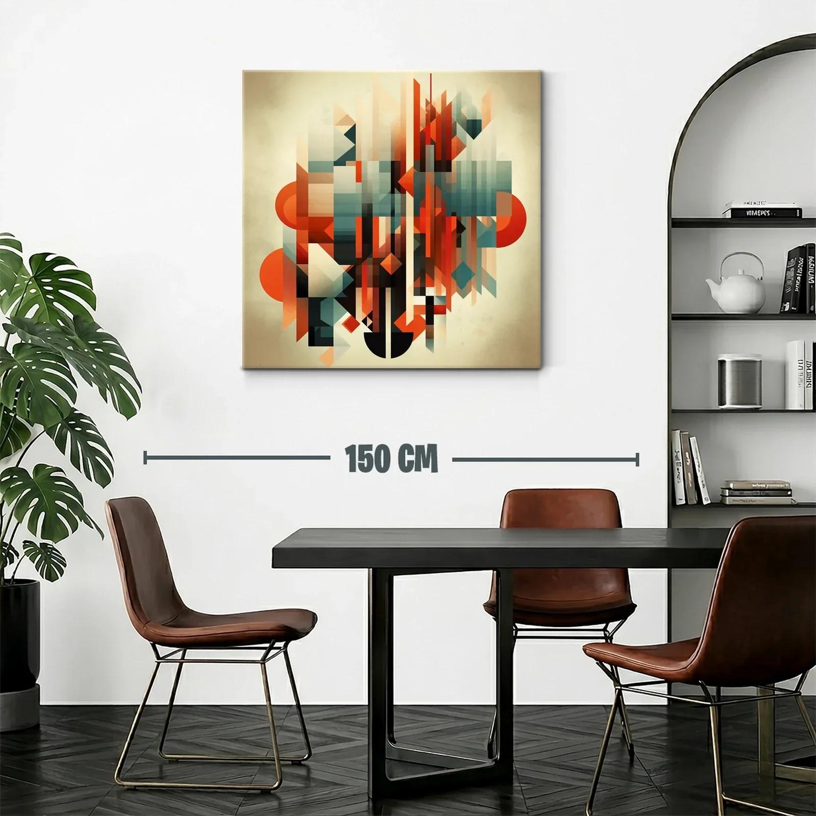 Composición abstracta con formas geométricas en tonos cálidos — miniatura 2