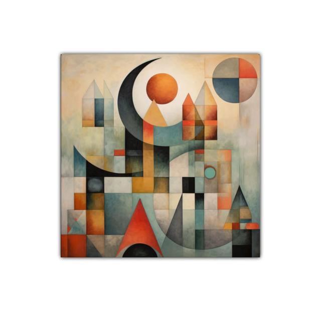 Cuadro decorativo con diseño abstracto y formas geométricas