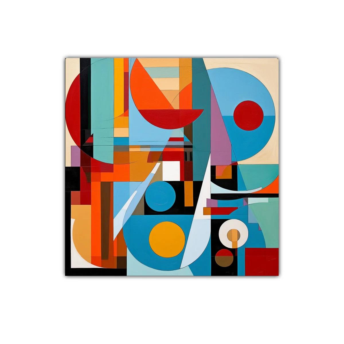 Composición geométrica vibrante con contrastes cálidos y fríos — imagen principal