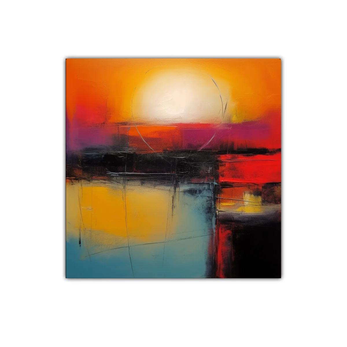 Cuadro abstracto de colores vibrantes y formas curvas — imagen principal