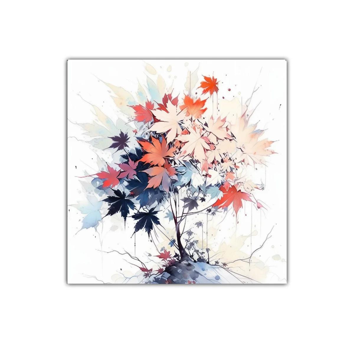 Composición artística de hojas otoñales en tonos vivos — imagen principal