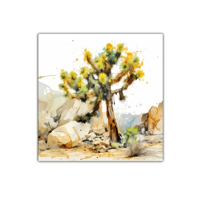 Árbol desértico con vibrante luz y tonos cálidos