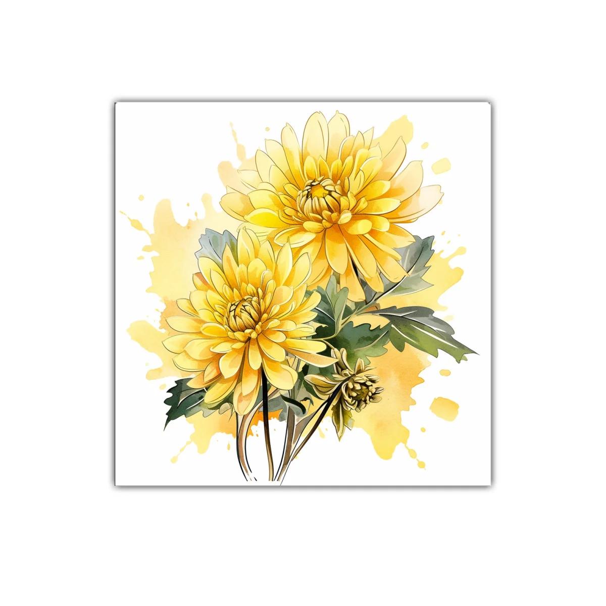 Cuadro decorativo con flores amarillas vibrantes y frescas — imagen principal