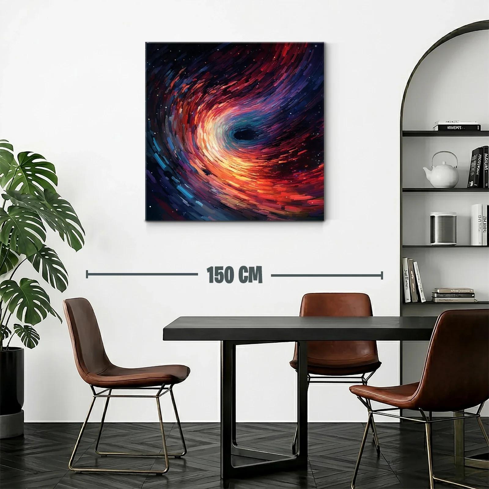 Cuadro abstracto de espiral cósmica en tonos vibrantes — miniatura 2