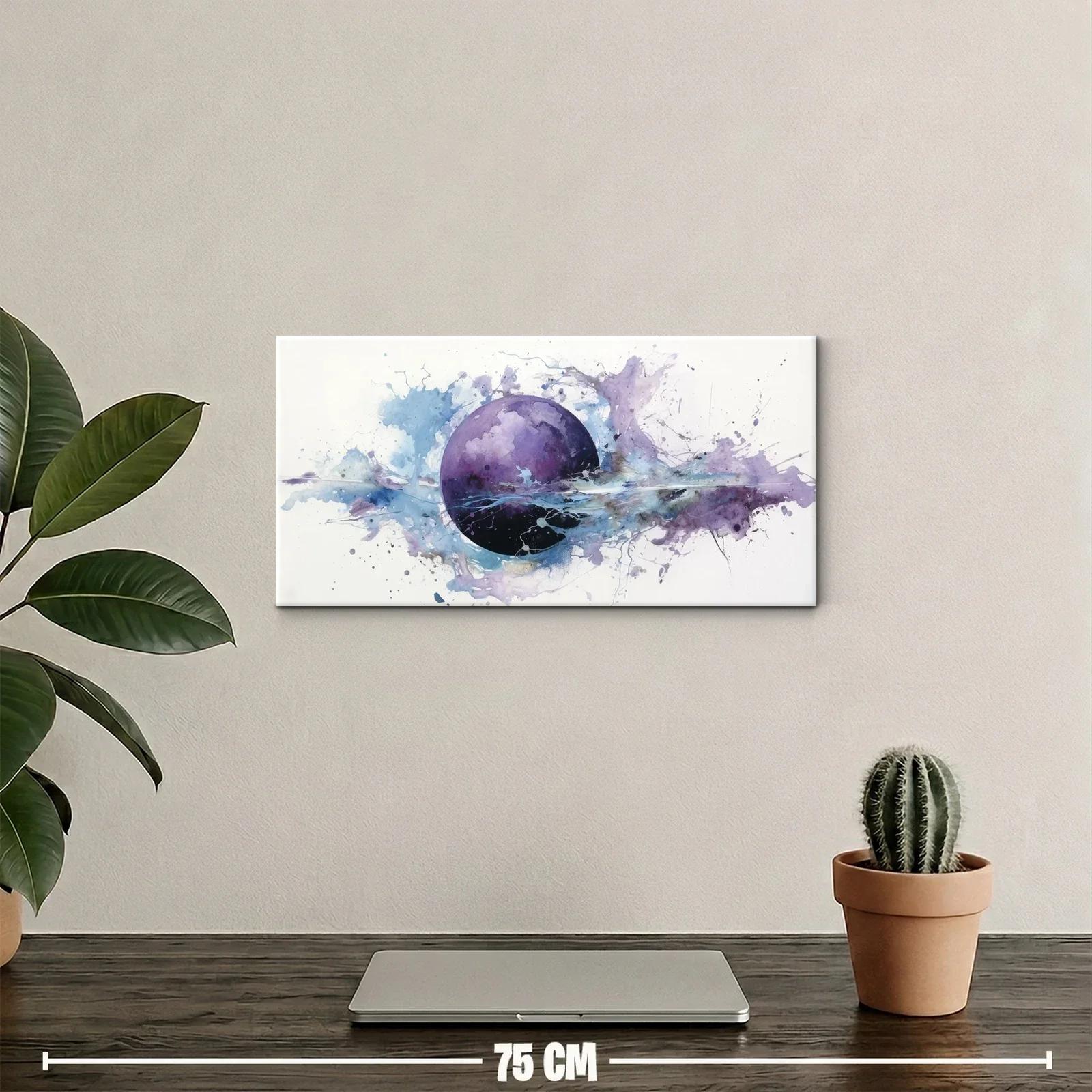 Cuadro planeta morado con franja luminosa — miniatura 2