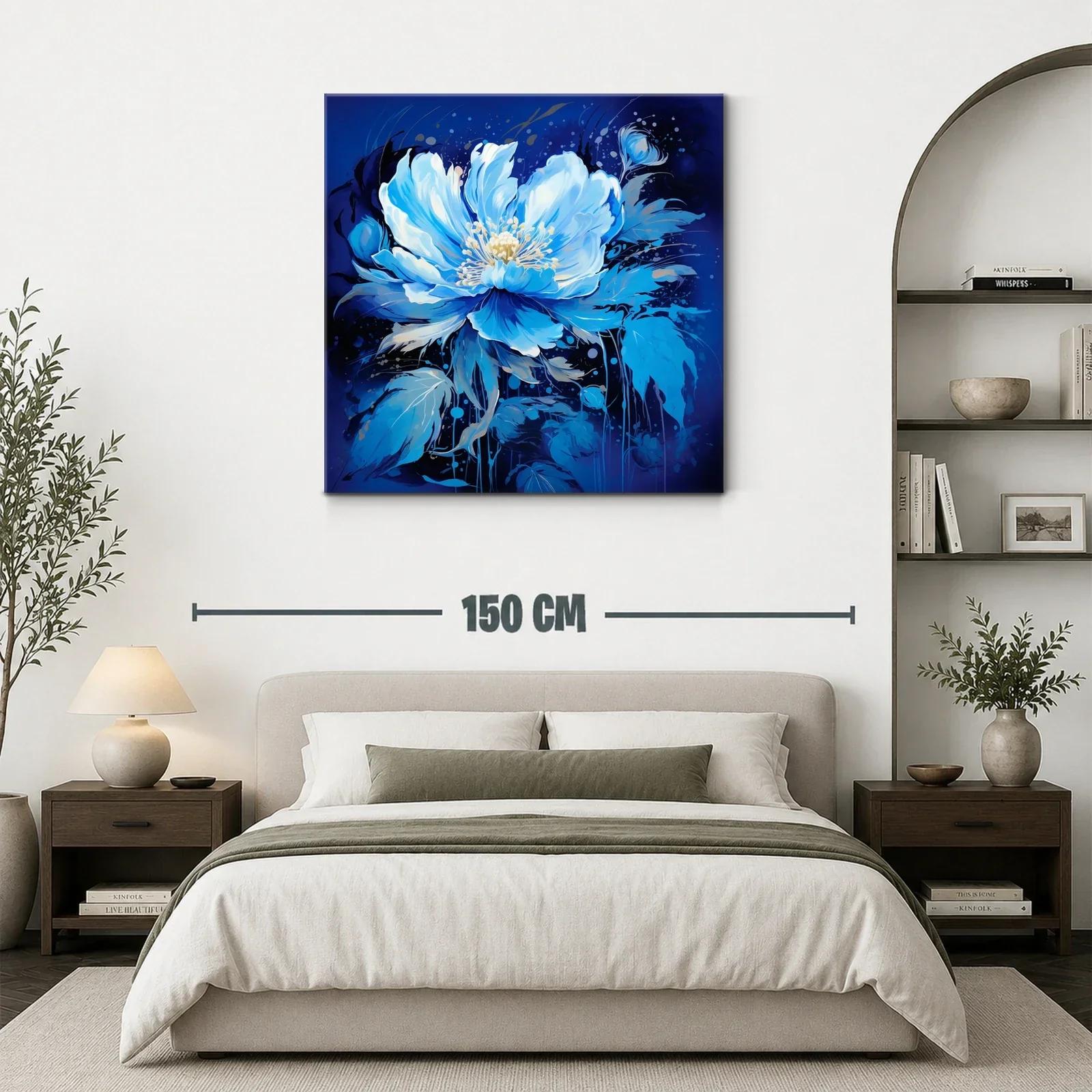 Flor azul vibrante con detalles delicados y fondo profundo — miniatura 3
