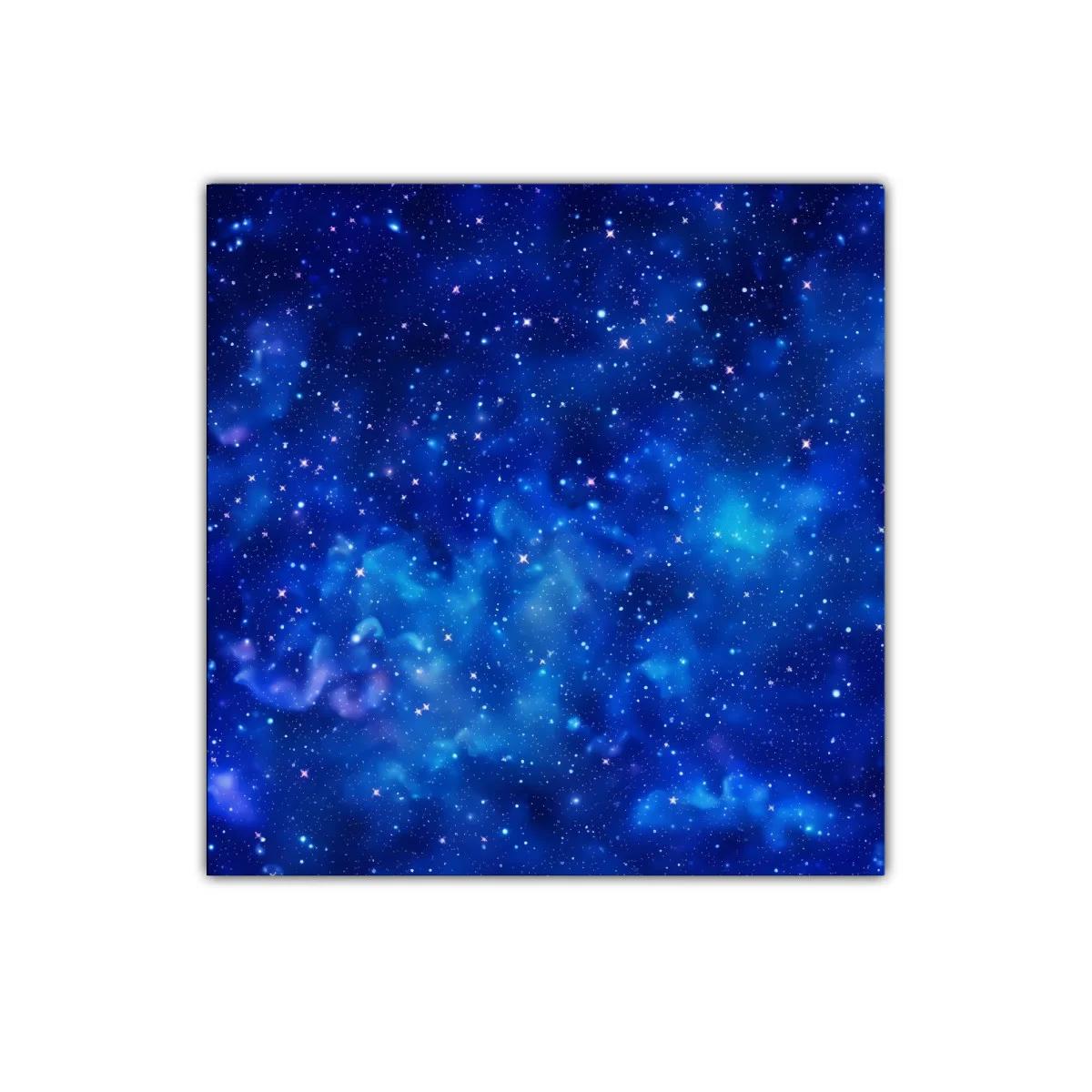 Cuadro cosmos estrellado con vibrantes tonos azules