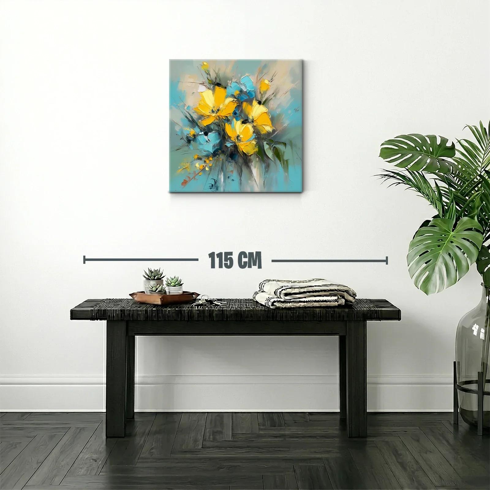 Flores vibrantes en tonos amarillos y azules — miniatura 2