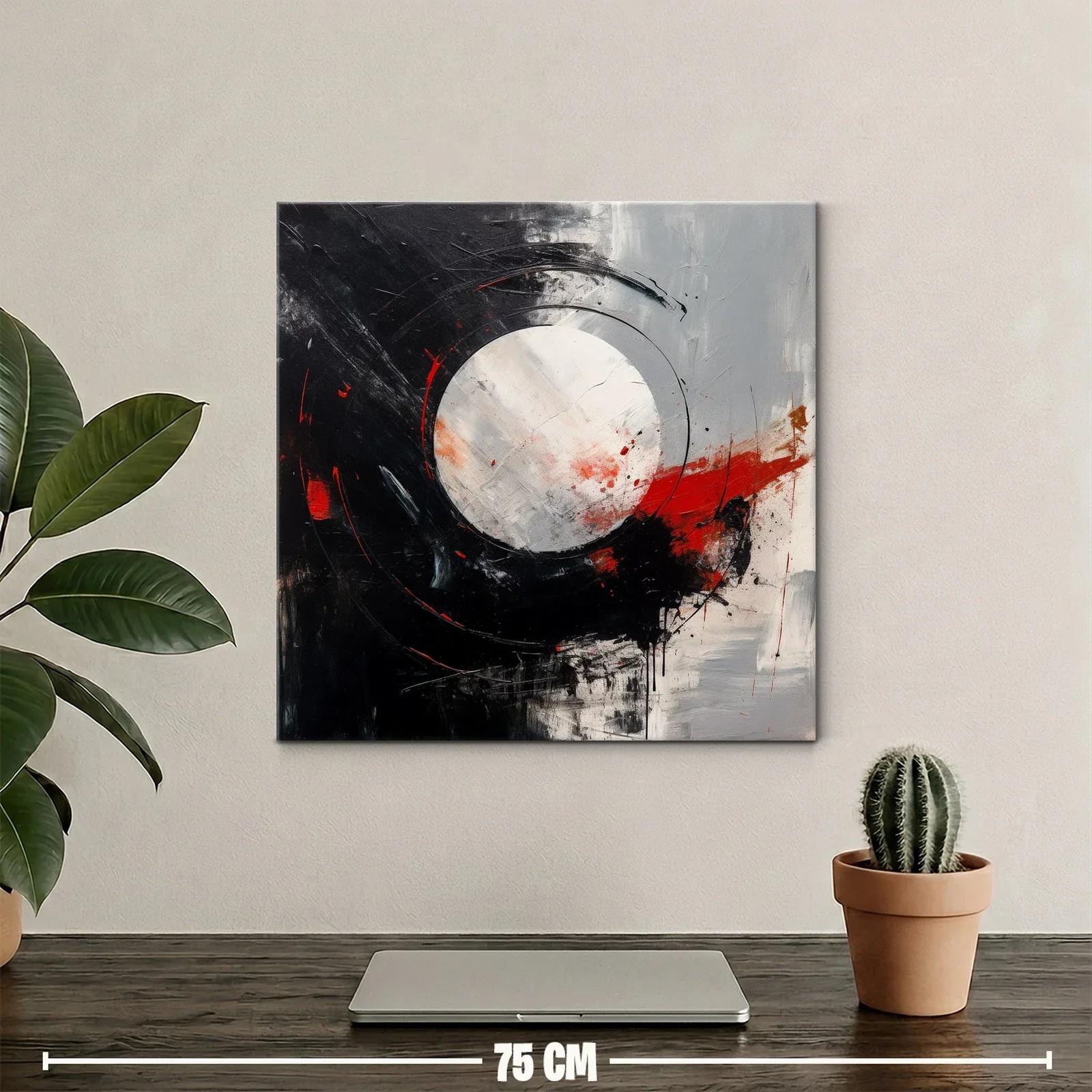 Cuadro abstracto con formas circulares en tonos intensos — miniatura 2