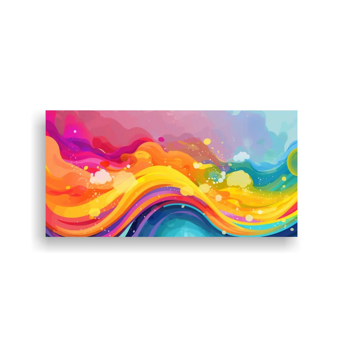 Cuadro ondas de color con franjas onduladas