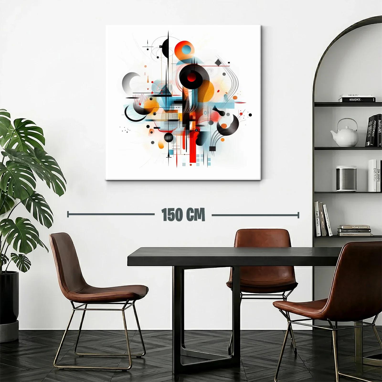 Composición abstracta vibrante con formas geométricas y líneas dinámicas — miniatura 2