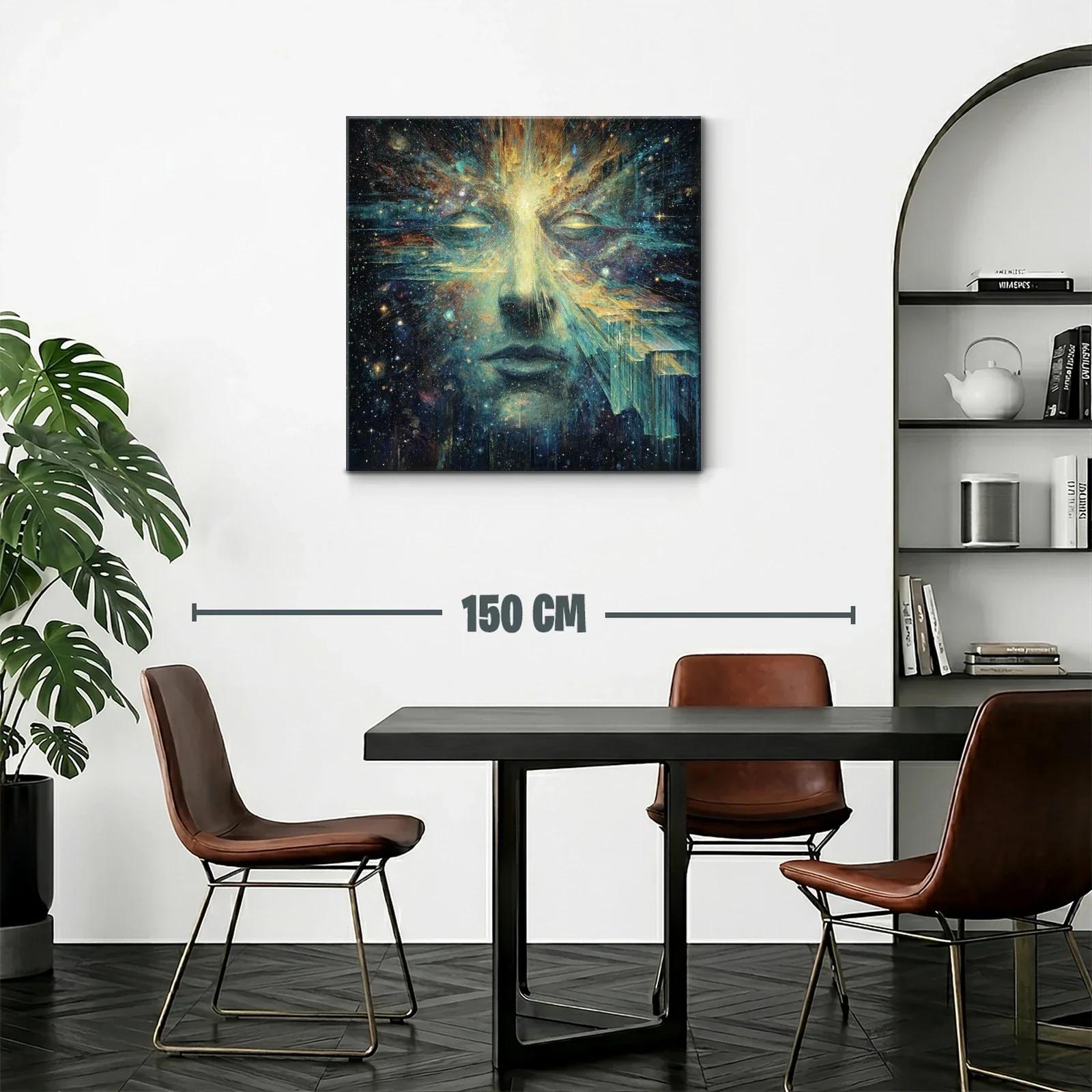 Rostro cósmico con energía luminosa y fractales celestes — miniatura 2