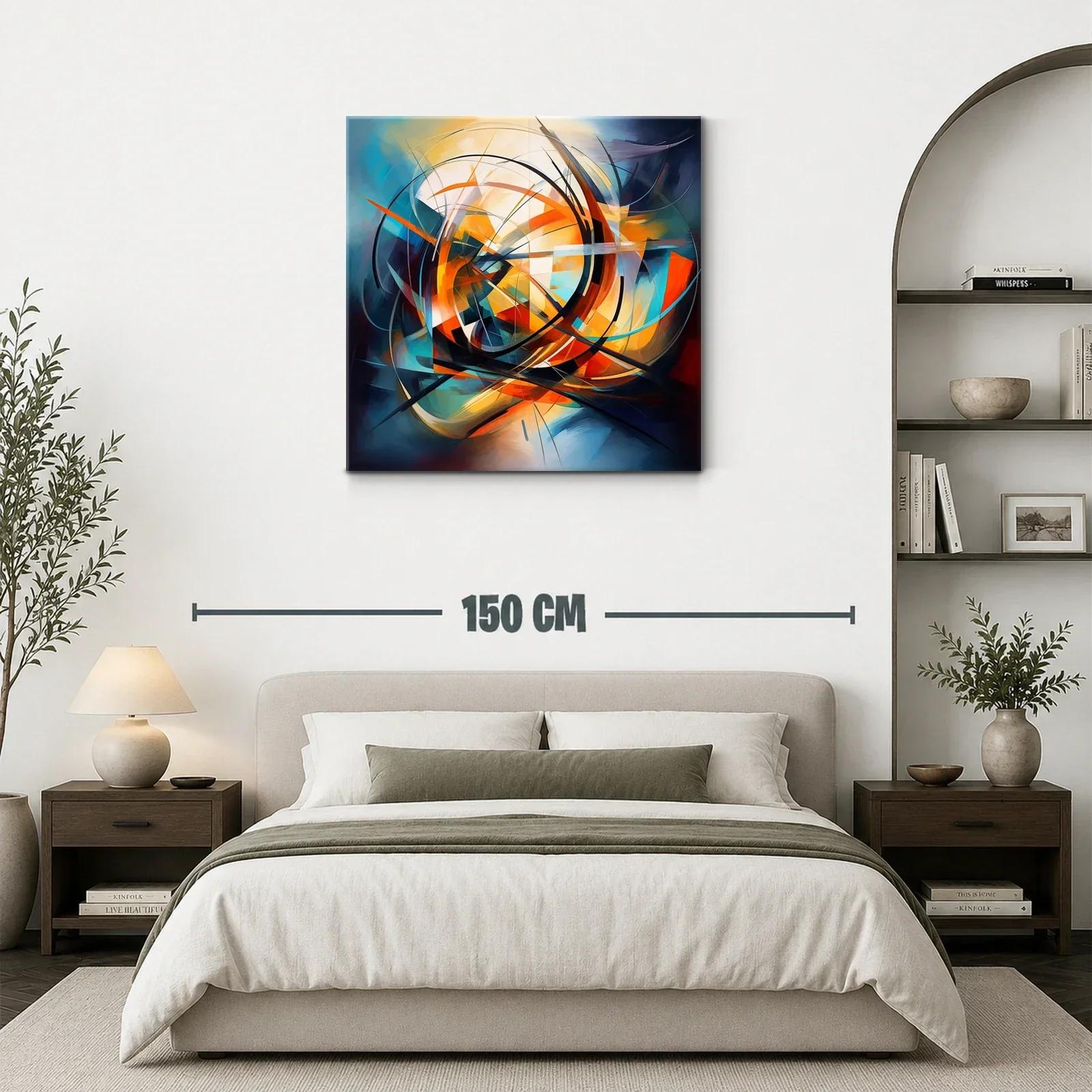 Cuadro abstracto con dinámicas formas y vibrante energía — miniatura 3
