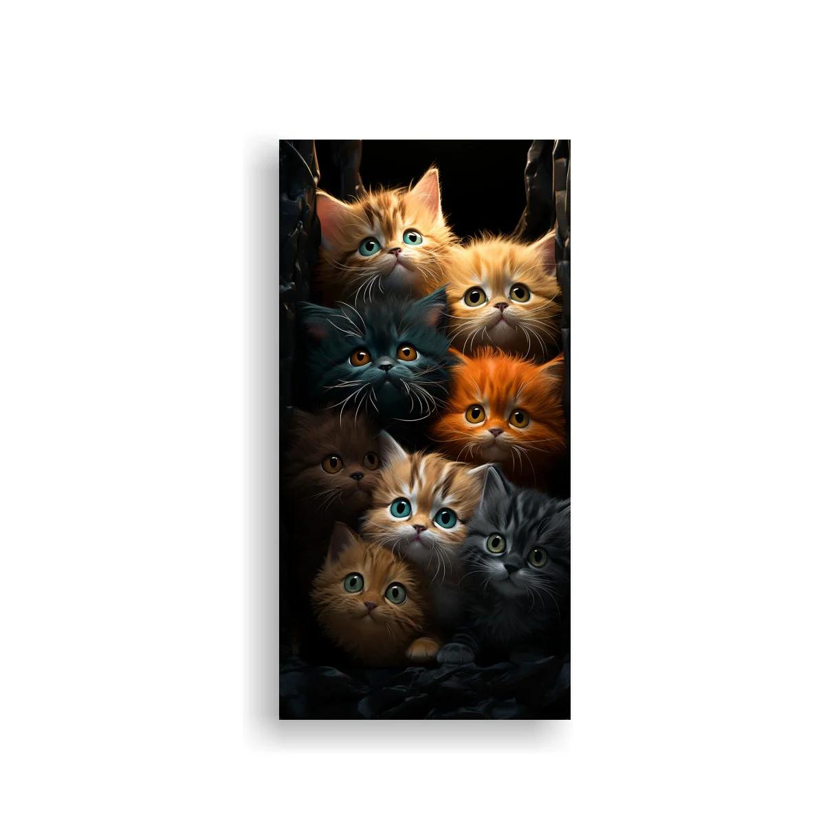 Cuadro grupo de gatitos con ojos brillantes