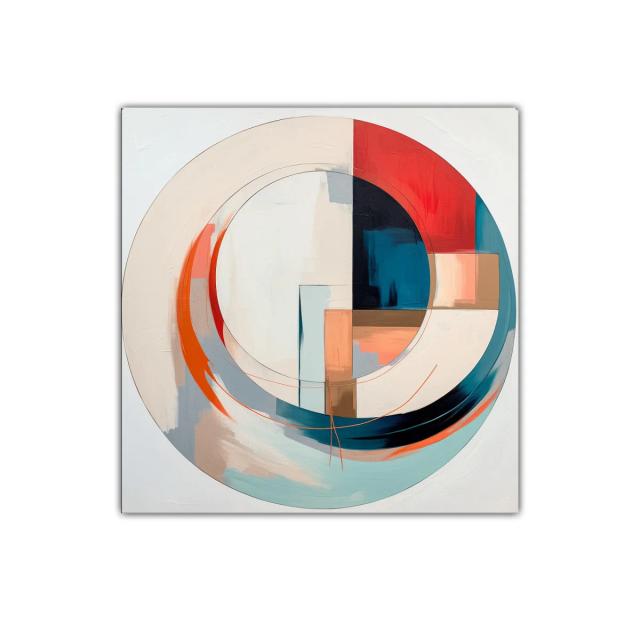Decorativo cuadro abstracto con formas circulares coloridas