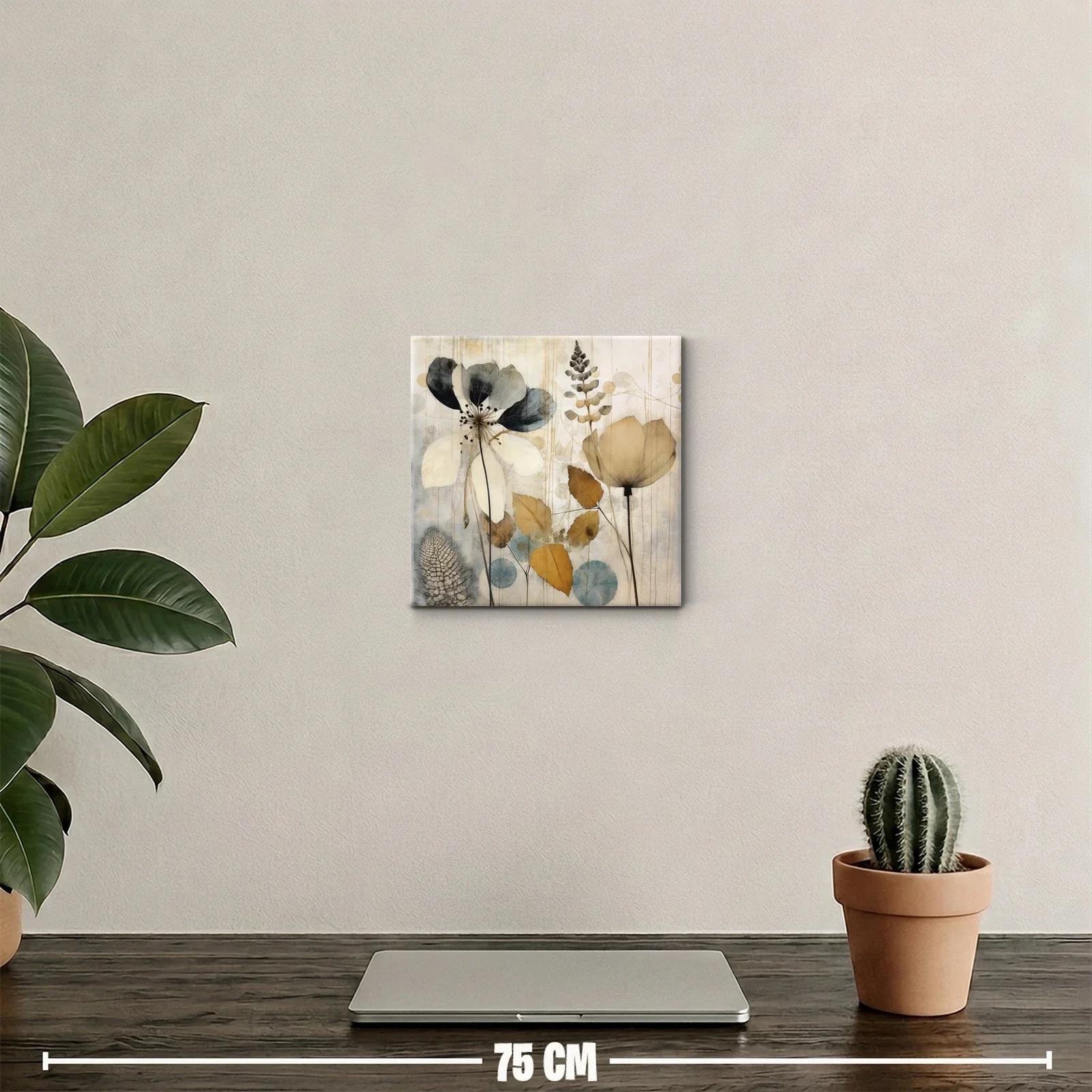 Cuadro floral en tonos neutros con aire delicado y elegante — miniatura 2
