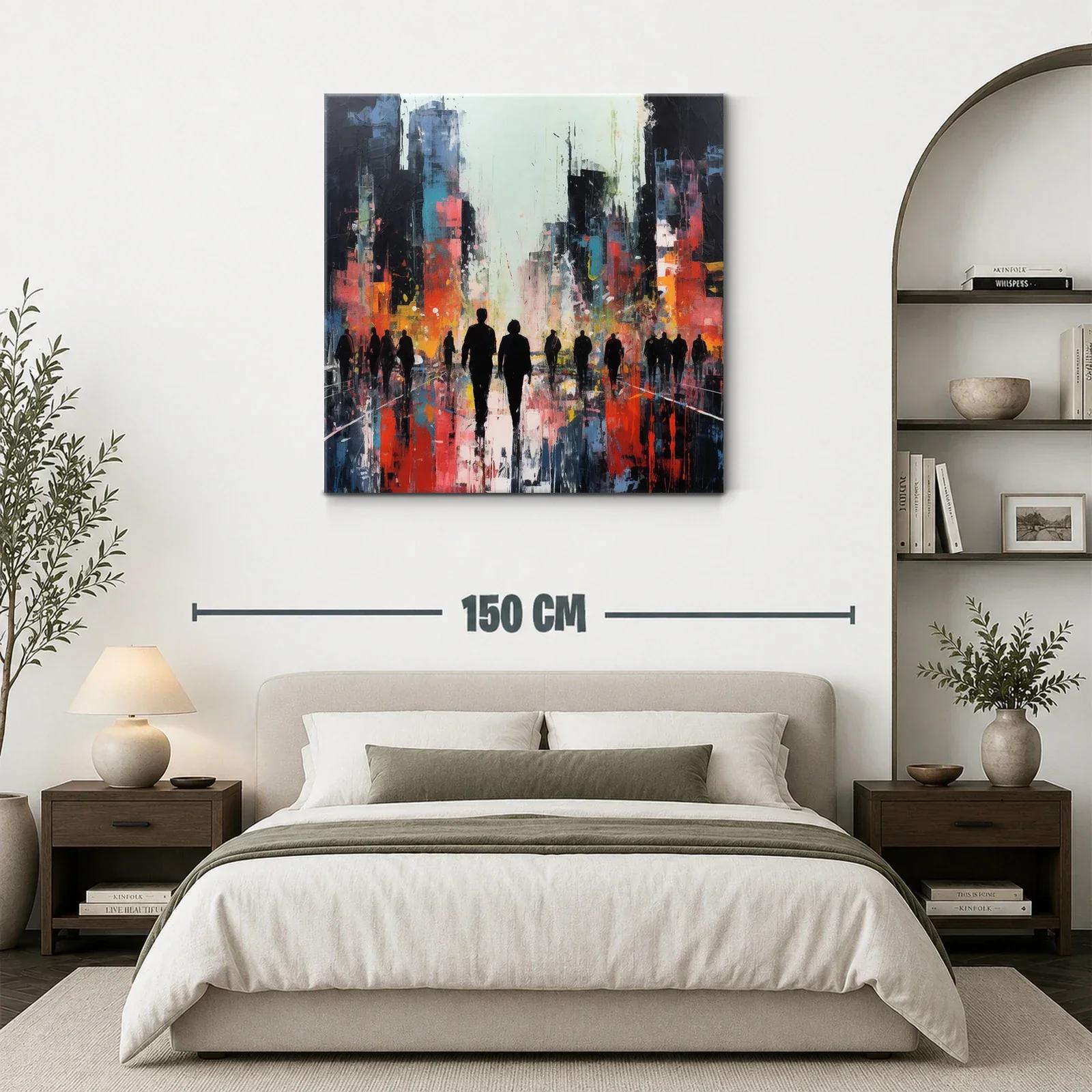 Ciudad Vibrante con Siluetas en Contraste Urbano — miniatura 3