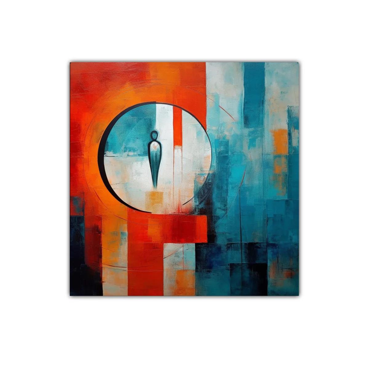 Figura abstracta en contraste vibrante y armonioso