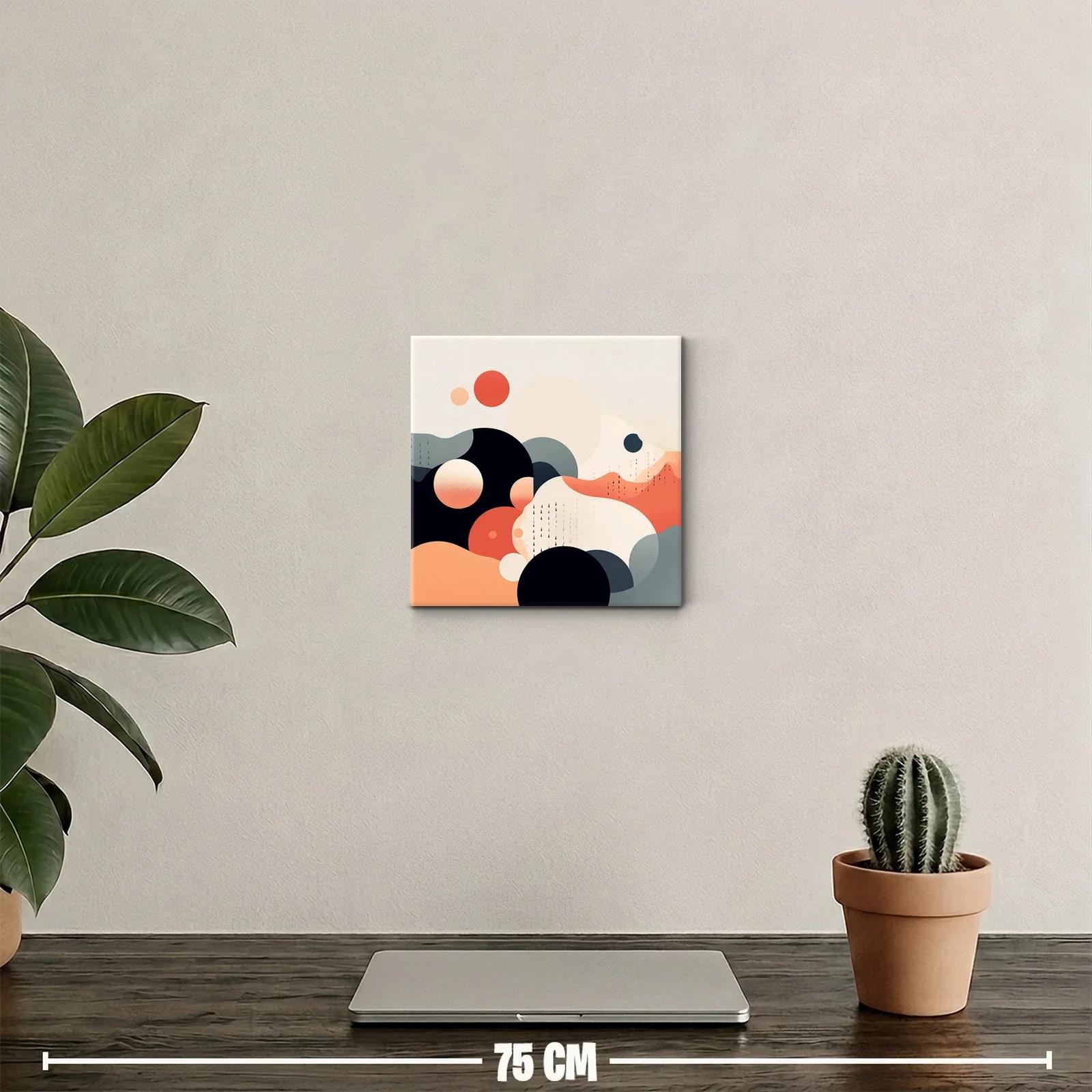 Composición abstracta con círculos en tonos cálidos y neutros — miniatura 2