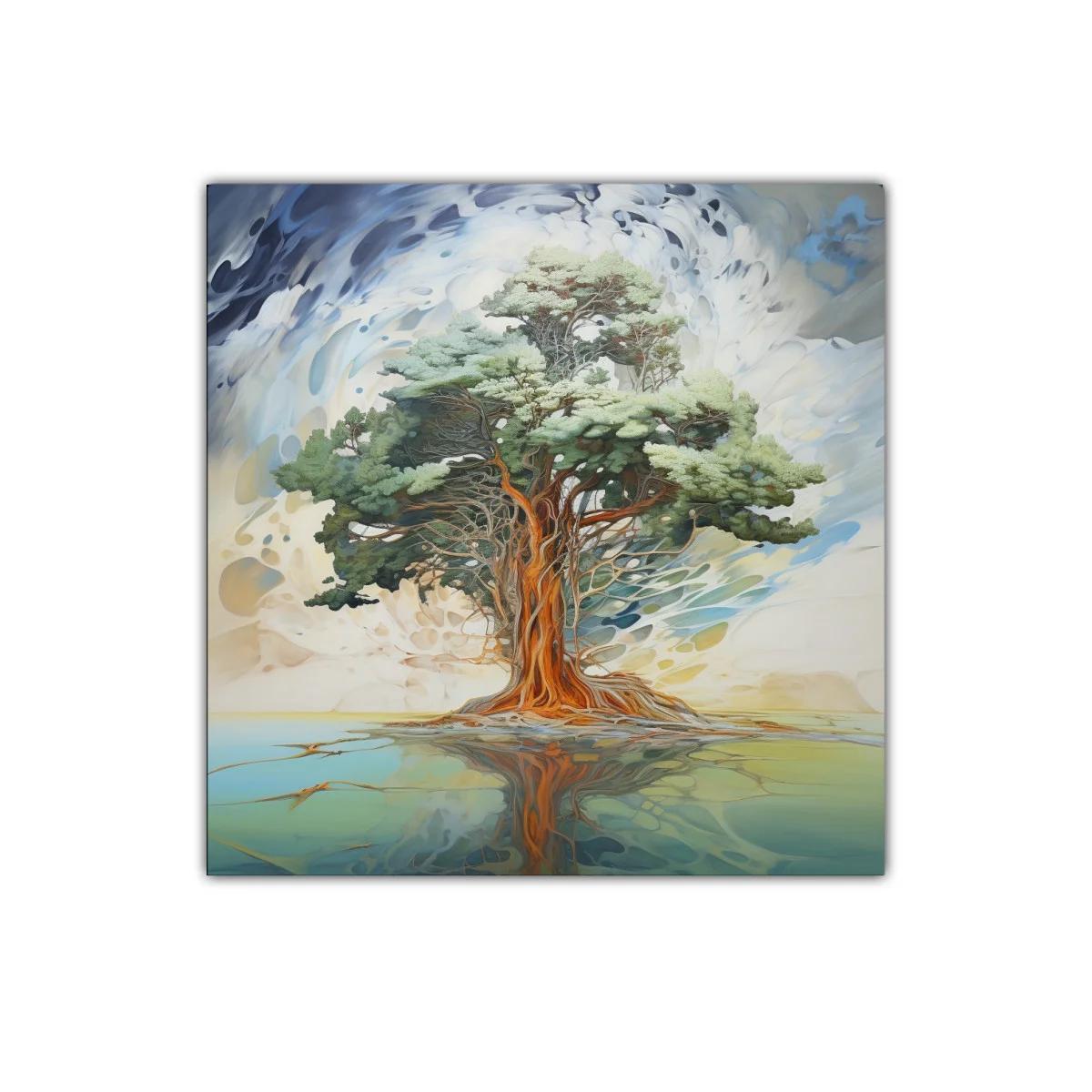 Árbol majestuoso con reflejo sobre agua serena — imagen principal