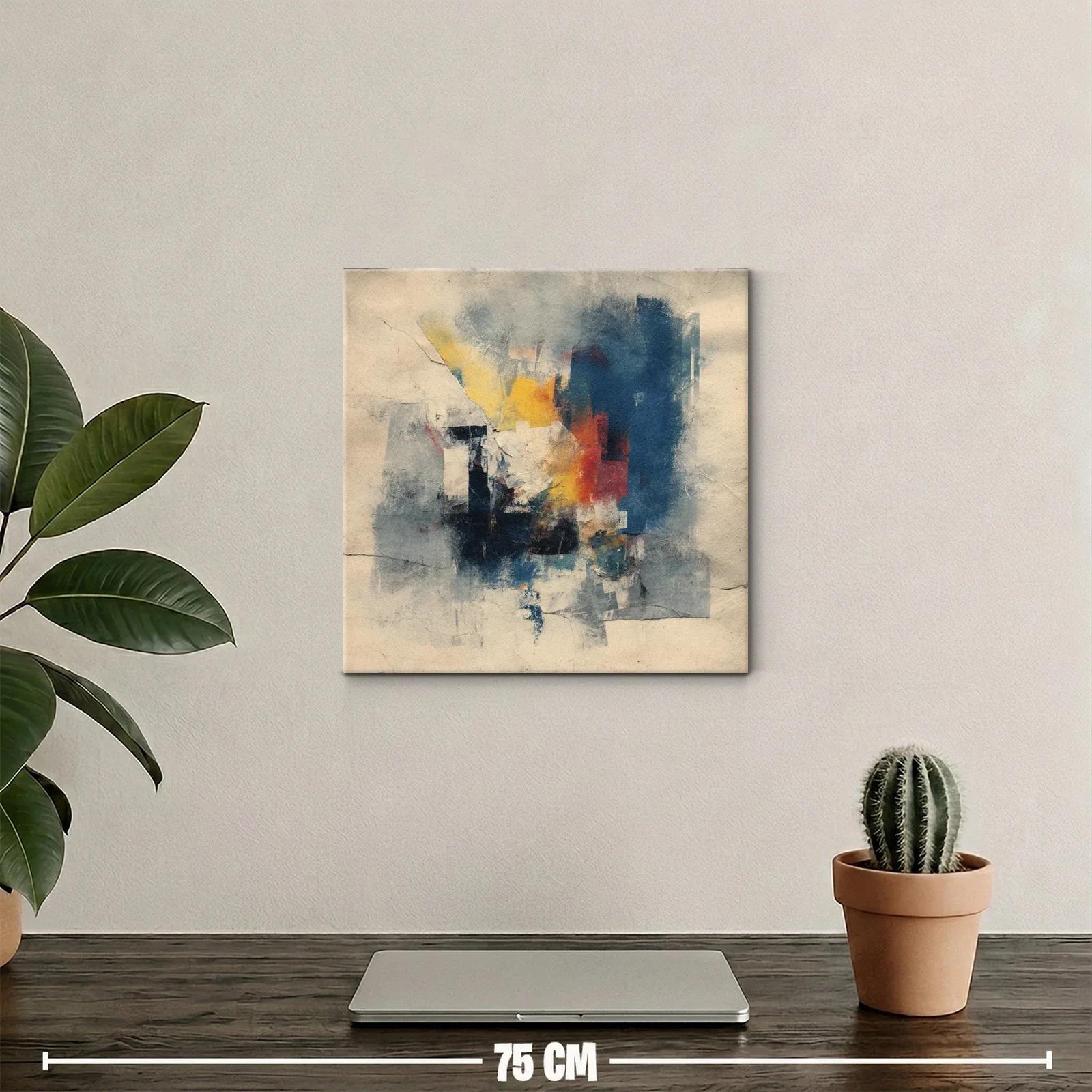 Composición abstracta con tonos cálidos y fríos mezclados — miniatura 2