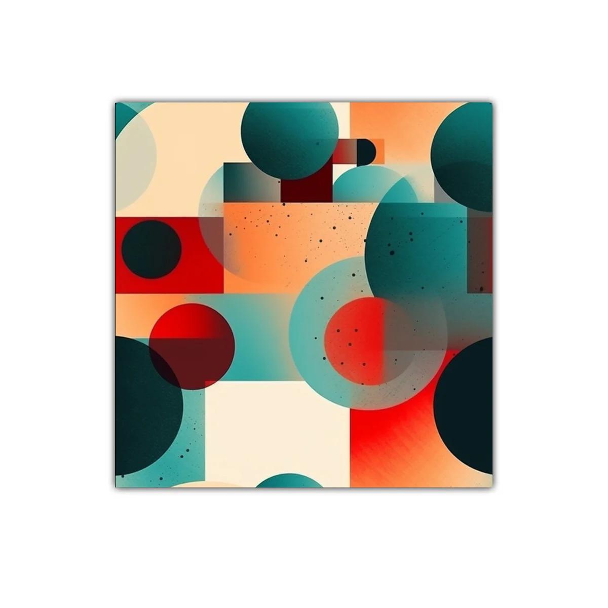 Composición geométrica moderna en tonos cálidos y fríos — imagen principal