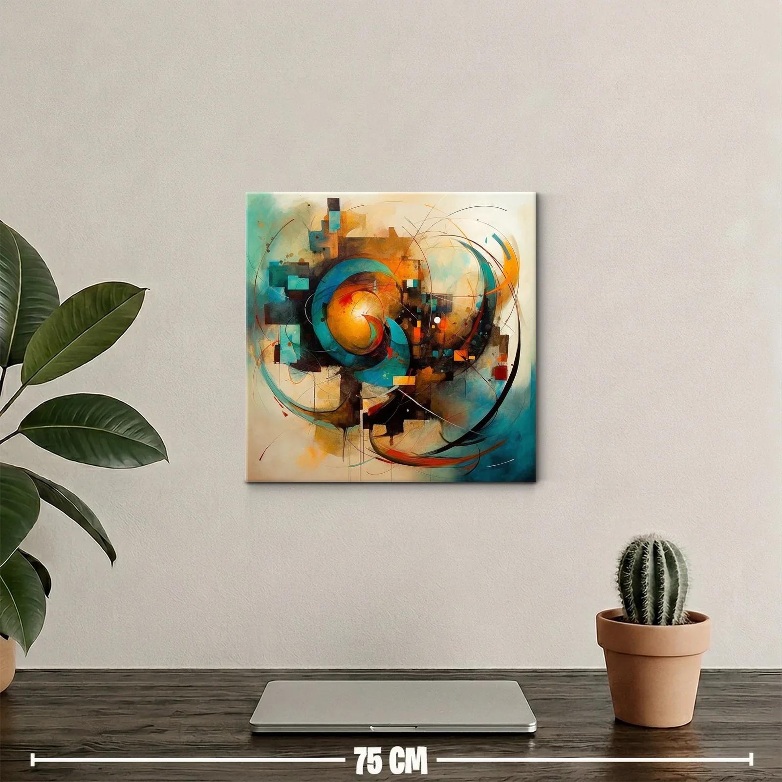 Composición abstracta con remolinos y formas geométricas — miniatura 2