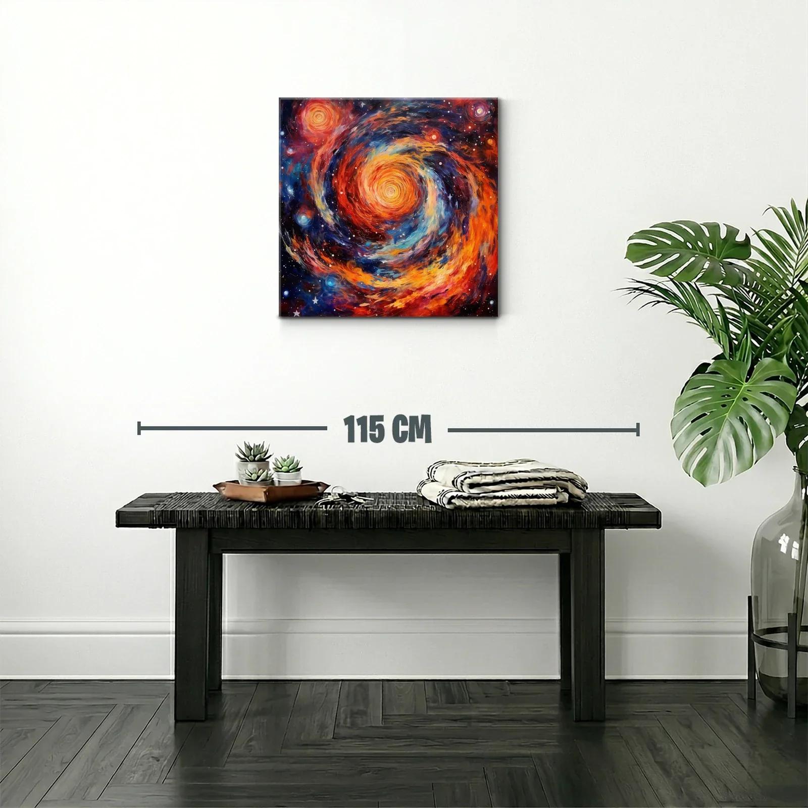 Cuadro abstracto con espiral cósmica brillante y vibrante — miniatura 2