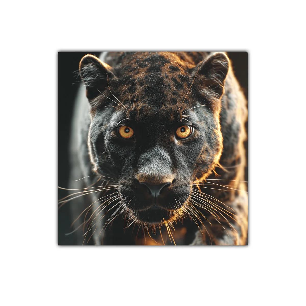 Pantera Negra en Primer Plano con Mirada Intensa — imagen principal