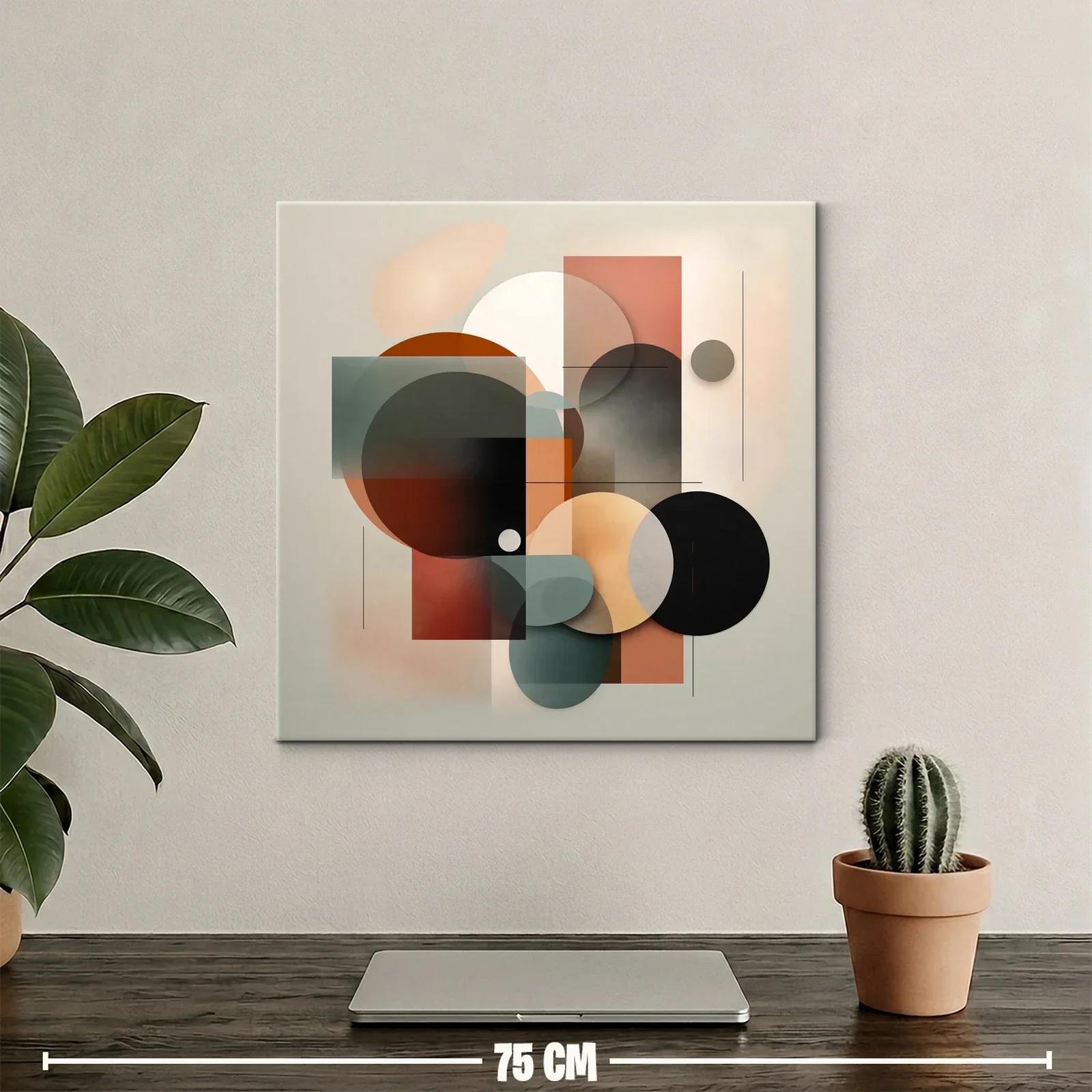 Composición Abstracta con Formas Geométricas y Tonos Cálidos — miniatura 2