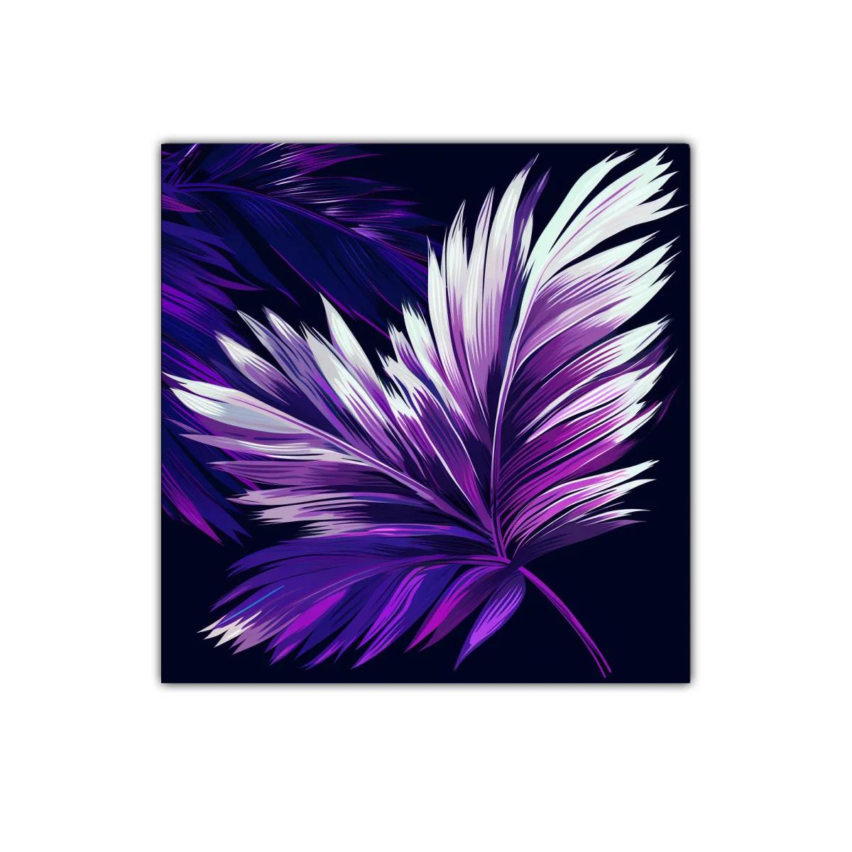 Elegante hoja tropical en tonos violeta y blanco — miniatura 1