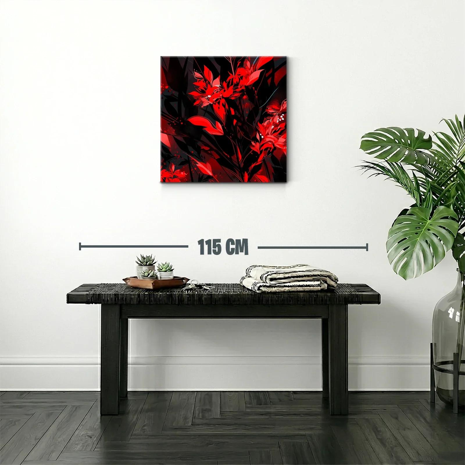 Explosión de Flores Rojas en Contraste Oscuro — miniatura 2