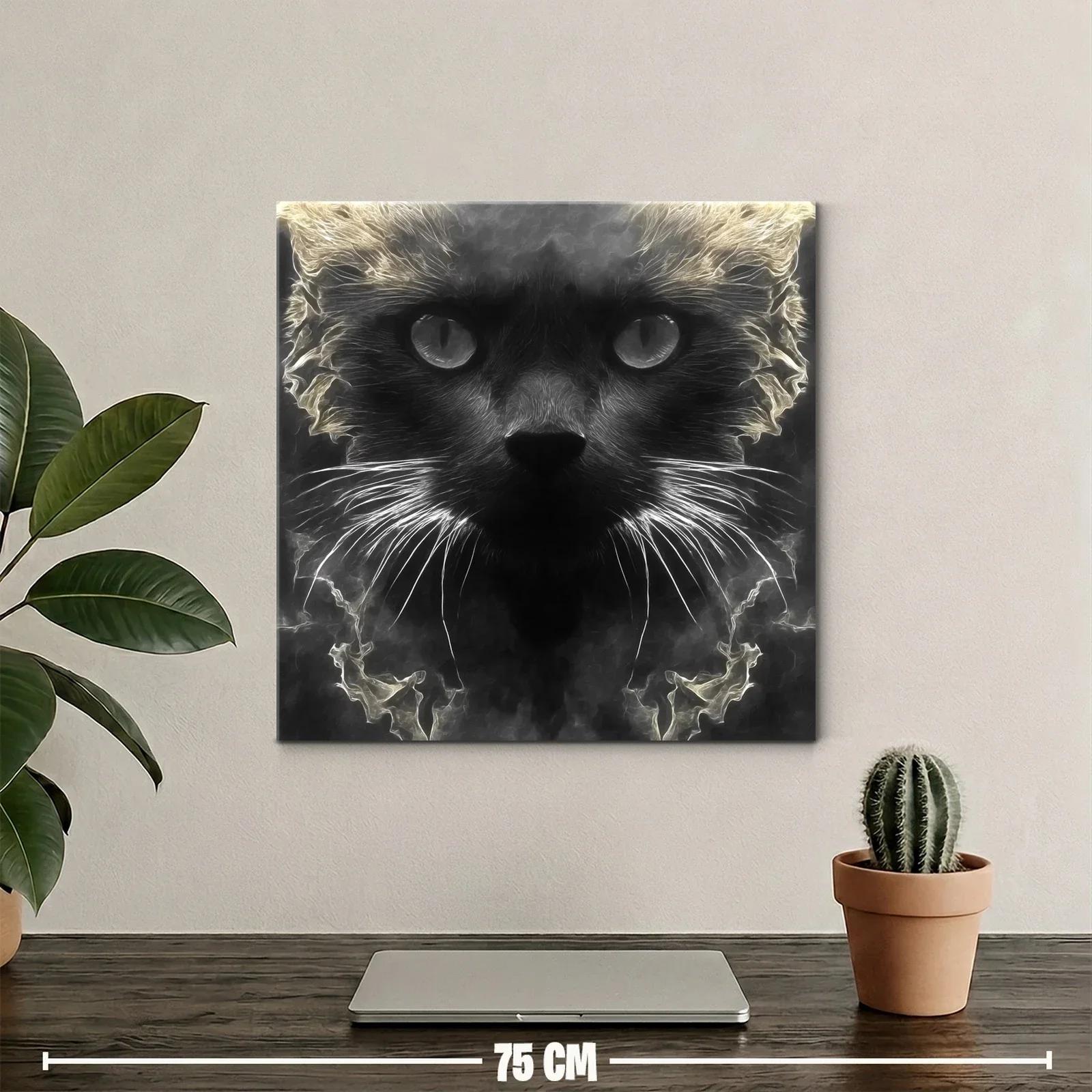 Impactante retrato de gato en tonos oscuros y luces etéreas — miniatura 2