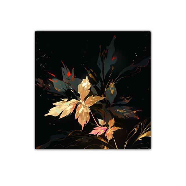 Elegancia botánica en tonos oro y negro para tu hogar