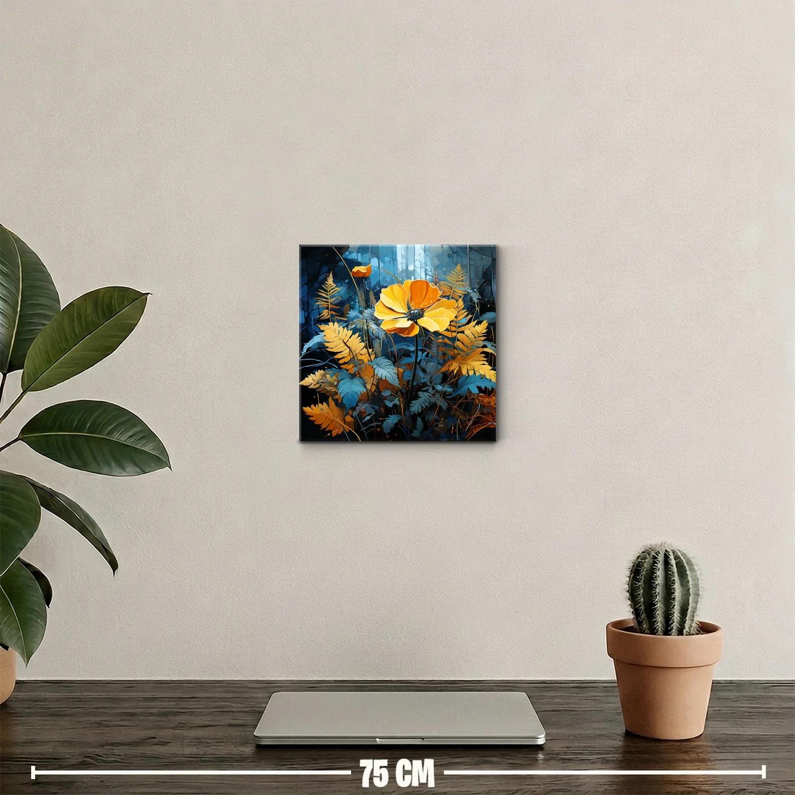 Flores vibrantes en tonos azul y amarillo dorado — miniatura 2