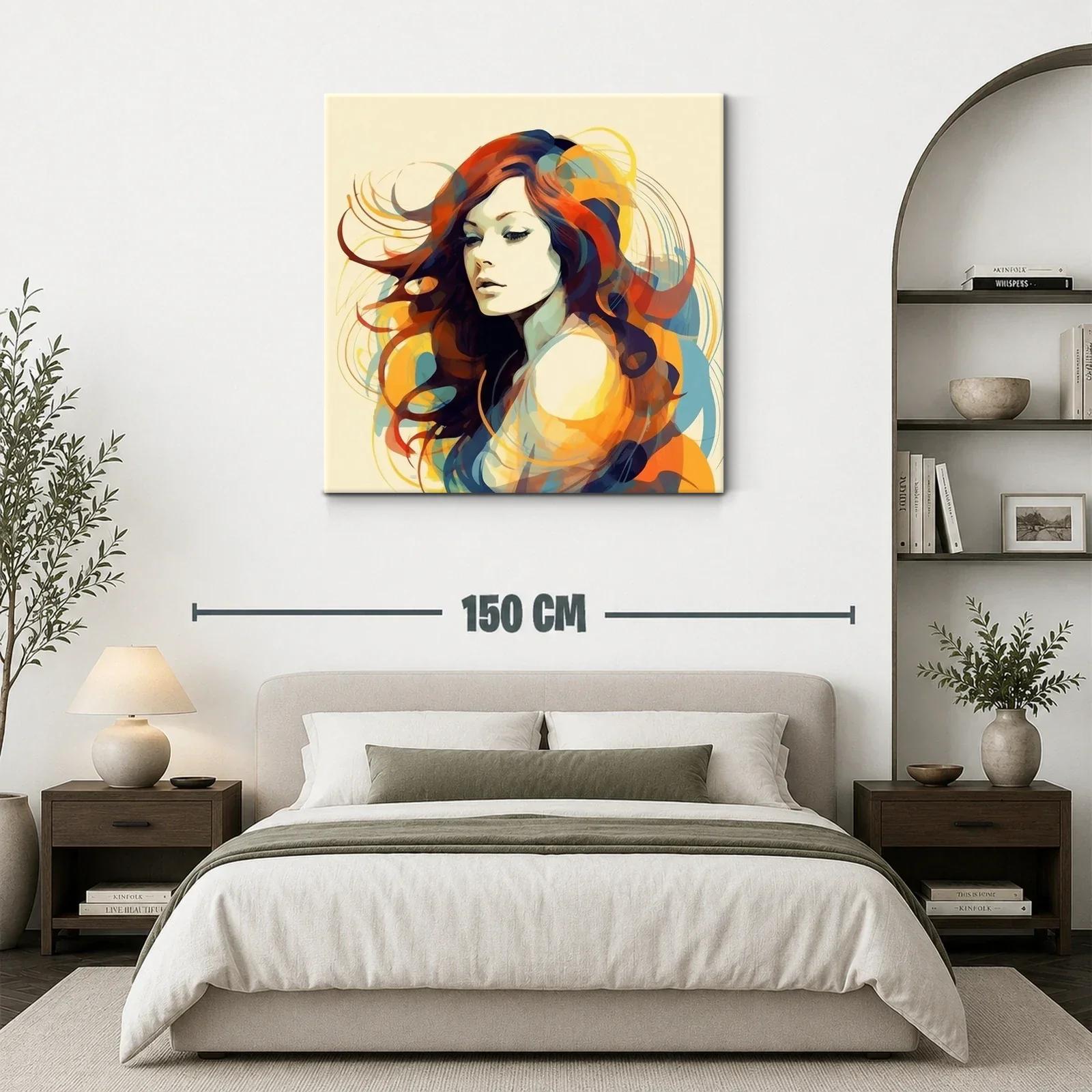 Retrato femenino con cabello ondulado y paleta vibrante — miniatura 3