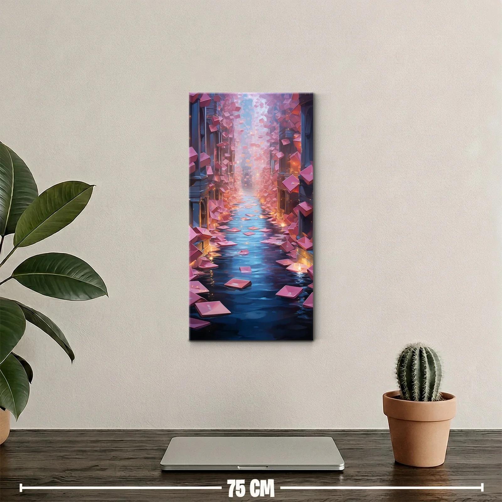 Cuadro callejón fantástico de cristales rosados — miniatura 2