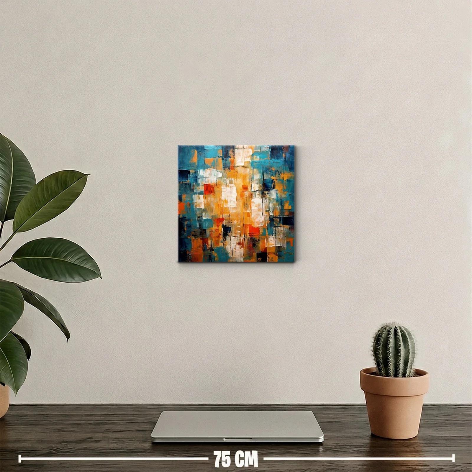 Cuadro abstracto con juego de luces y contrastes cálidos — miniatura 2