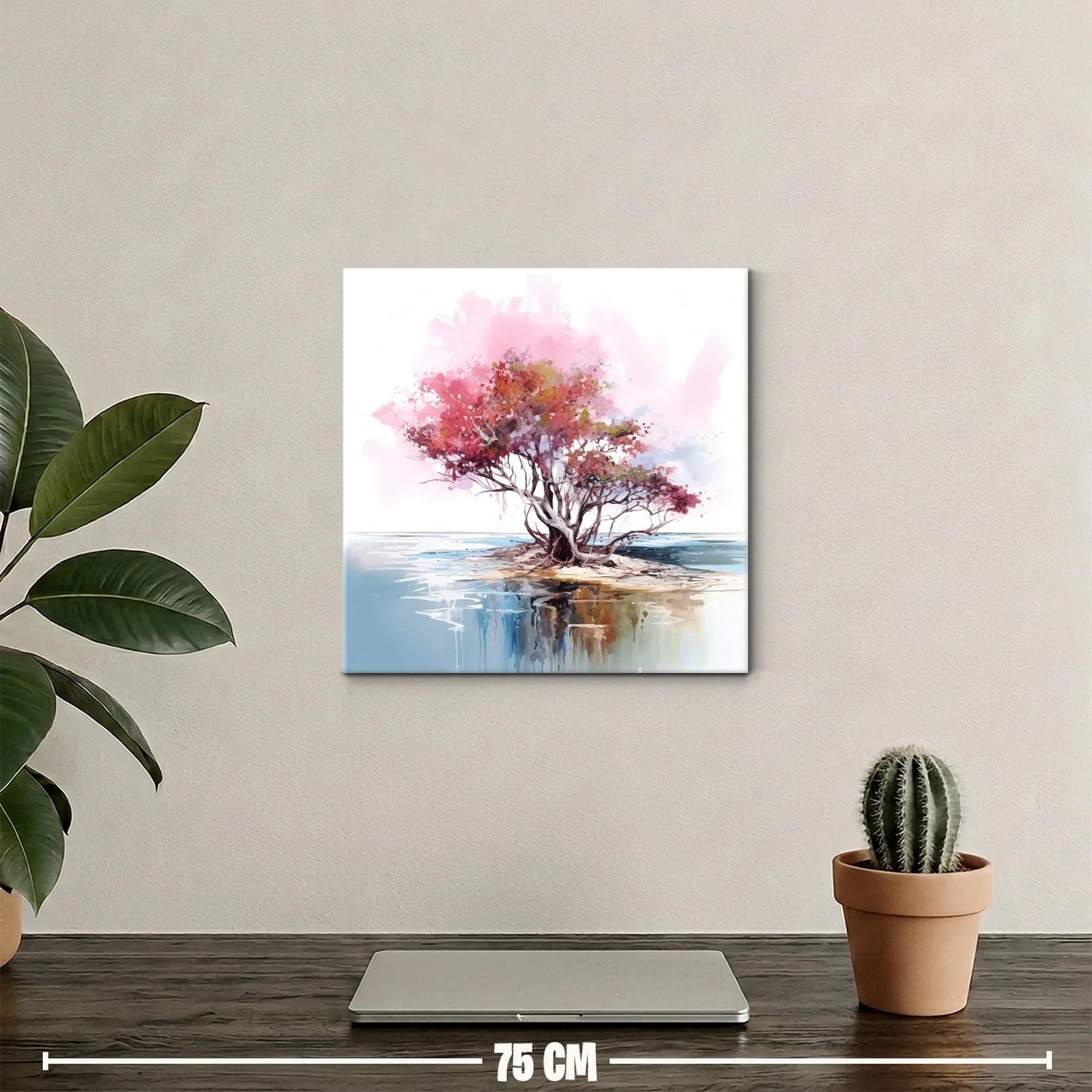 Árbol vibrante con reflejo en agua tranquila — miniatura 2