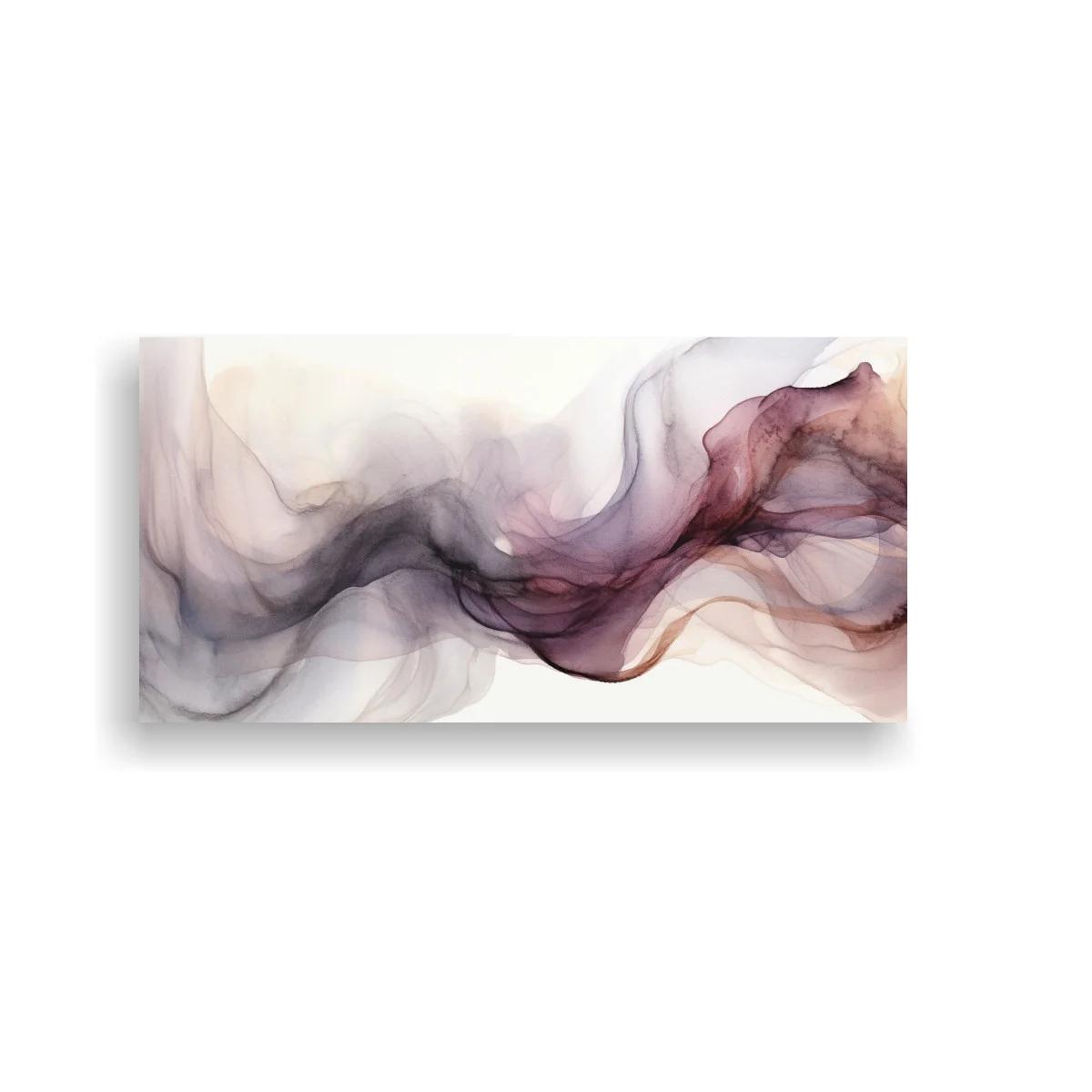 Cuadro ondas de humo abstractas en lila y malva — imagen principal