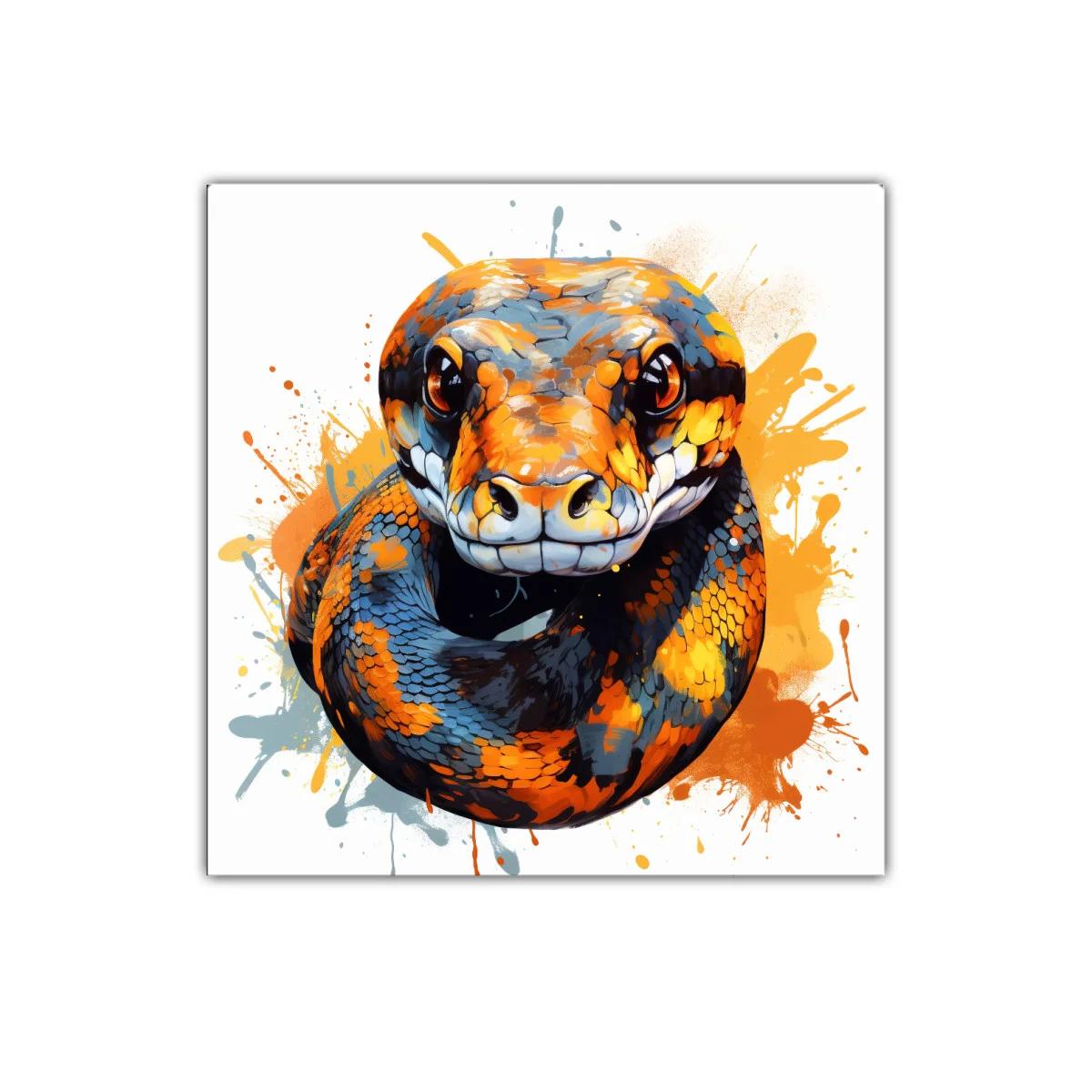 Impactante cuadro de serpiente en colores vibrantes — imagen principal