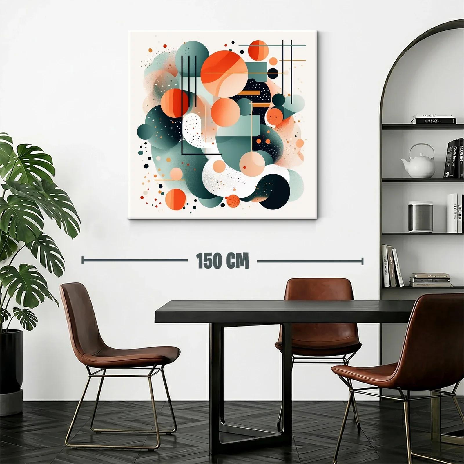 Composición abstracta con círculos y líneas en tonos cálidos — miniatura 2