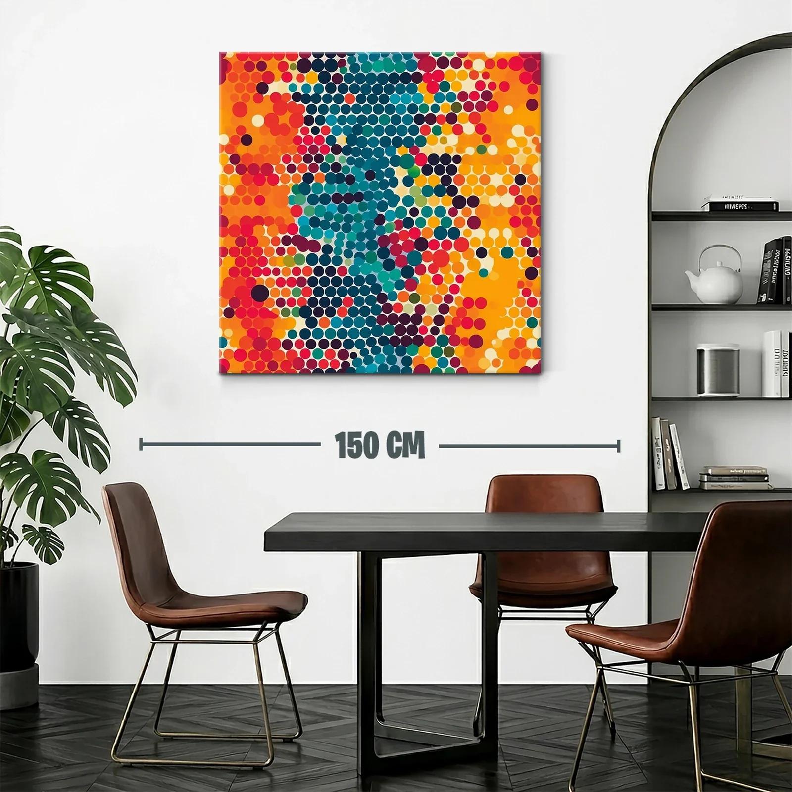Arte abstracto vibrante con puntos en tonos cálidos y fríos — miniatura 2